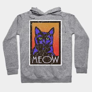 Meow Purple Grunge Hoodie